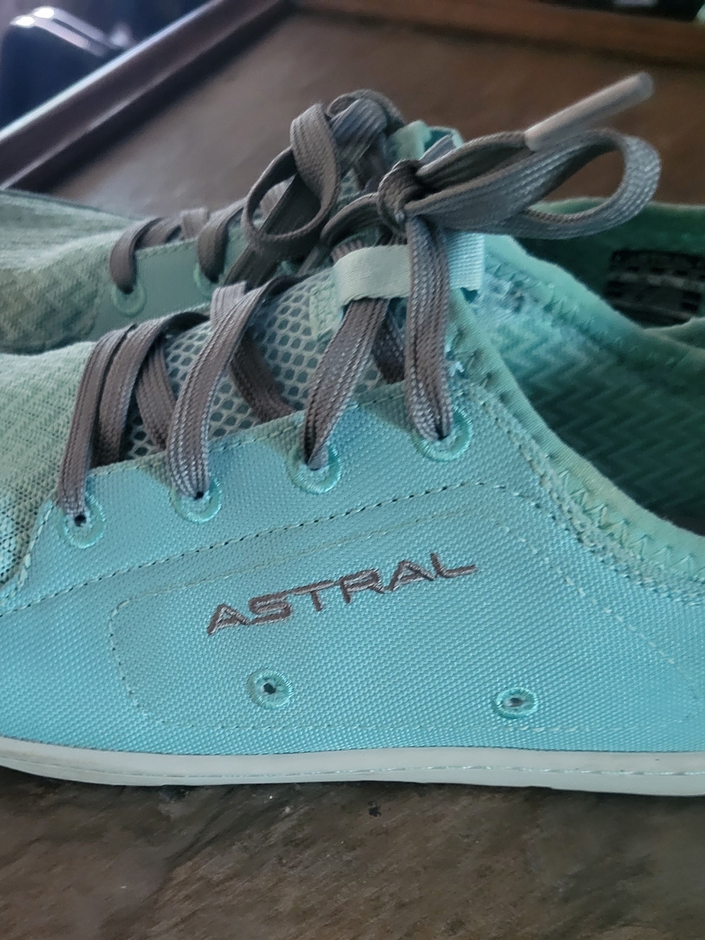 Astral Loyak Women's Teal Lace-Up Casual Sneakers with Gray Laces - Picture 9 of 11